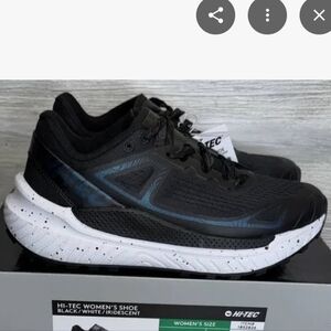 Hi-tec Womens Sneakers Black White Iridescent Athletic